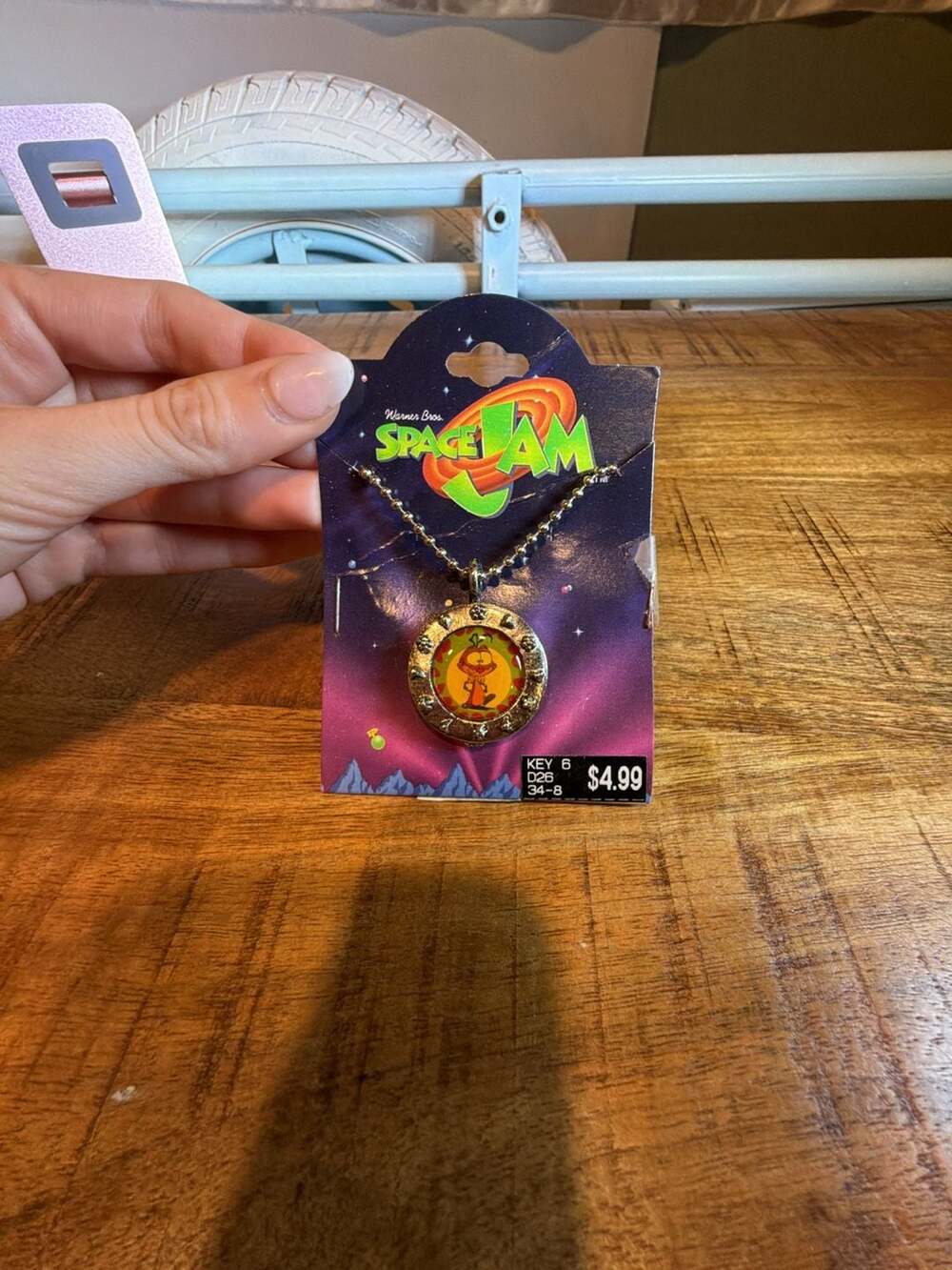 Vintage 1996 Warner Bros. Space Jam Nawt Monstar Porthole Necklace on Original C